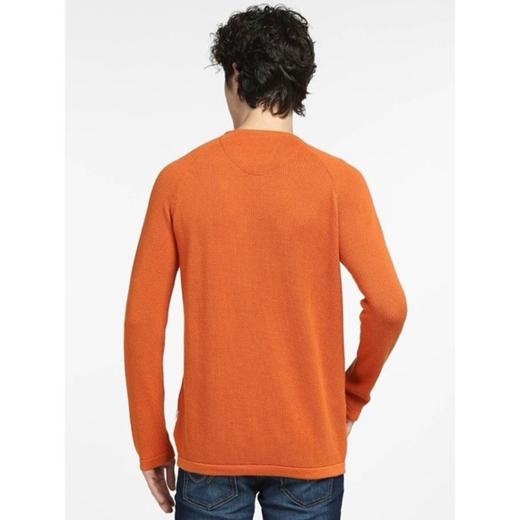 Jack and Jones Orange Zip Pullover Crew Neck Sweater Size L - Picture 3 of 10